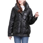 Damska puchowa kurtka z kapturem