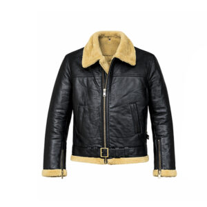 Kurtka męska pilotka ocieplana czarna z eko skóry XL