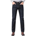 Męskie spodnie długie dżinsowe jeansowe ciemny denim