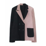 Dwukolorowy żakiet damski czarno-różowy EU 38 / S elegancja z charakterem