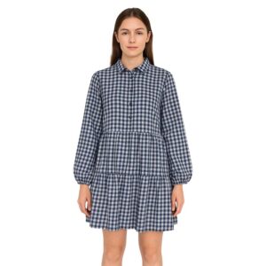 Sukienka damska koszulowa rozkloszowana w kratkę EU M