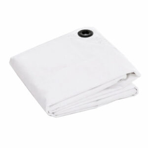 Biała gruba plandeka z oczkami 3x4 m