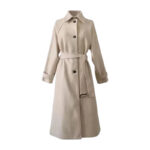 Damski beżowy płaszcz jesienno-zimowy M