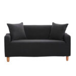 Czarny pokrowiec na sofę 145-185 cm