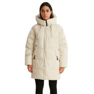 Pikowana damska kurtka beżowa L/XL