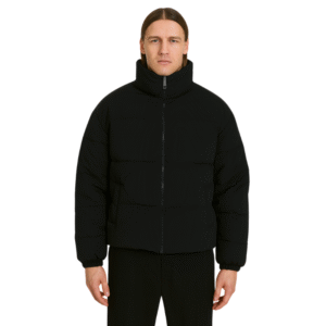 Czarna kurtka męska ze stójką oversize M