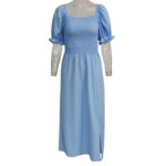 Niebieska sukienka midi na lato rozmiar M