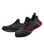 Męskie czarno-czerwone buty robocze z metalowym noskiem r.47