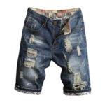 Męskie spodenki jeansowe z przetarciami