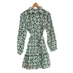 Wzorzysta sukienka koszulowa z długim rękawem S