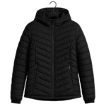 Kurtka damska czarna pikowana z kapturem S