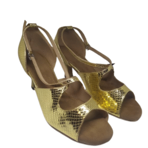 Złote buty taneczne latino zamszowa podeszwa EU36 22,5cm