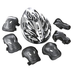 Zestaw ochronny kask rowerowy + ochraniacze L 56-61 cm