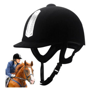 Kask jeździecki czarny do jazdy konnej z daszkiem rozmiar 60 cm