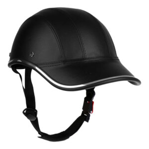 Kask Rowerowy skórzany czarny rozmiar L 58–62 cm