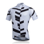 Koszulka rowerowa kolarska EU XS krótki rękaw biała z czarnym wzorem