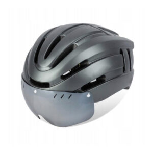 Kask rowerowy z szybą i światłem LED rozmiar L 57-62 cm