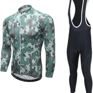 Męski strój rowerowy kolarski camouflage Bluza spodnie z wkładką Rozmiar S (EU 46)