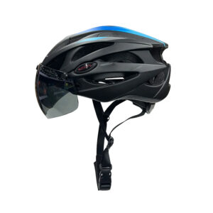 Czarny kask rowerowy z daszkiem i wizjerem rozmiar M 55–58 cm