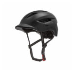 Czarny kask rowerowy z daszkiem i lampką LED rozmiar L 57–62 cm