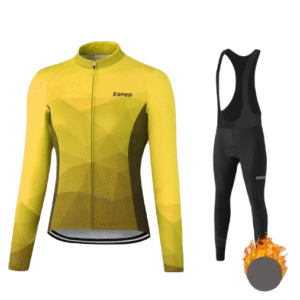 Ocieplany strój rowerowy kolarski EU M Bluza + spodnie z szelkami Wkładka żelowa