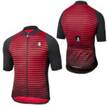 Męska koszulka rowerowa kolarska czarno-czerwona w paski M (EU 48-50)