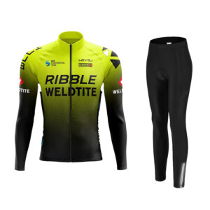 Damski ocieplany strój rowerowy kolarski Bluza + spodnie z wkładką Rozmiar L (EU 40/42)