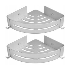 2x Półka narożna łazienkowa aluminiowa szara