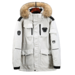 Zimowa kurtka męska z kieszeniami i kapturem L/XL