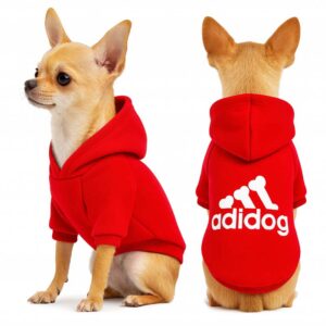 Bluza ocieplana dla psa małego szczeniaka model sportowy „Adidog” XS