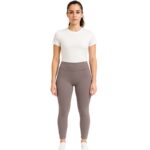 Damskie legginsy sportowe z wysokim stanem szare S