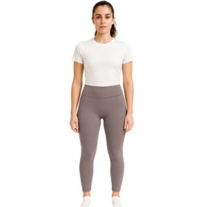 Damskie legginsy sportowe z wysokim stanem szare S