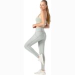 Damskie legginsy sportowe z kieszeniami M szare