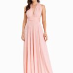 Sukienka maxi wielofunkcyjna wiązana łososiowa elegancka M/L