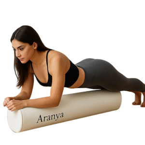 Wałek do masażu i rehabilitacji 90x15 cm roller fitness piankowy beżowy