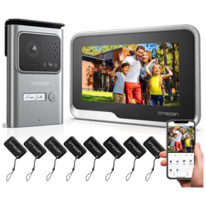 Wideodomofon WiFi z czytnikiem kart 2-żyłowy zestaw z monitorem