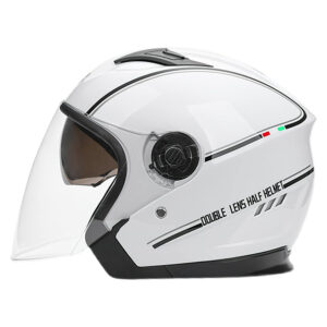 Kask motocyklowy otwarty z podwójną szybą L 56–62 cm