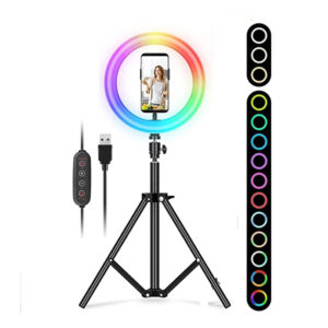 Lampa pierścieniowa RGB LED ze statywem