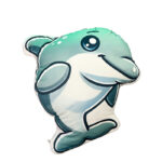 Poduszka dekoracyjna pluszowa Delfin 43x40 miękka