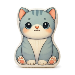 Poduszka dekoracyjna wzór kotek plusz 35x27 cm przytulanka