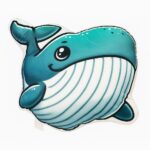 Poduszka dekoracyjna pluszowa Wieloryb 40x35 cm