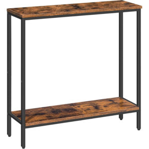 Elegancka konsola loftowa z metalową ramą i półkami