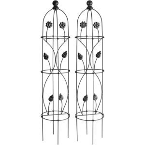 Zestaw dwóch metalowych łuków dekoracyjnych dla roślin