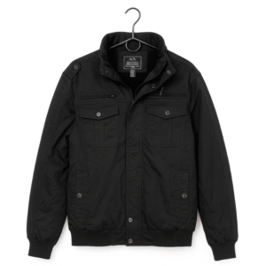 Czarna męska kurtka casual z kieszeniami ocieplana XXL