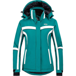 Damska kurtka narciarska snowboardowa zielona wodoodporna XL