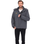 Męska szara kurtka outdoor ocieplana wodoodporna L