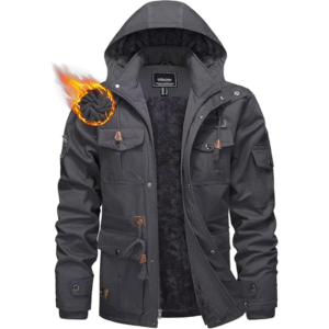 Męska szara parka ocieplana XXL