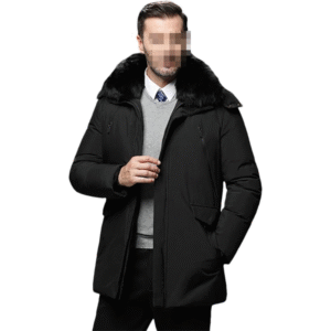 Czarna męska puchowa parka zimowa z kapturem rozmiar XL