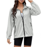 Damska wiatrówka szara z kapturem lekka przeciwdeszczowa XL