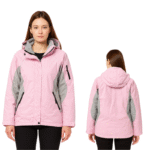 Kurtka wiatrówka damska różowa z kapturem rozmiar M